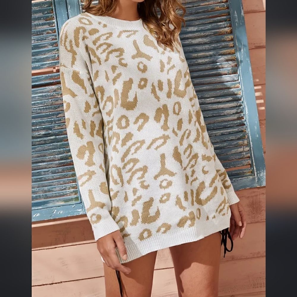 Goodnight macaroon oversized sweater Leopard Print Sz Small